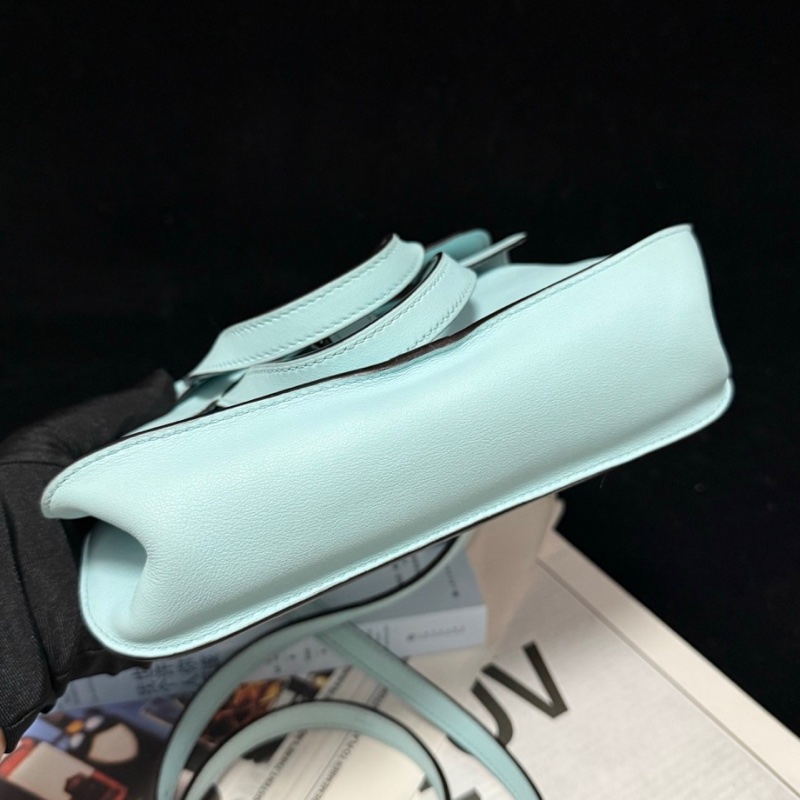 🌈Hermes🩵Mini Halzan🩵微風藍銀扣🌈99新🌟Swift皮🌟愛馬仕🌟-8