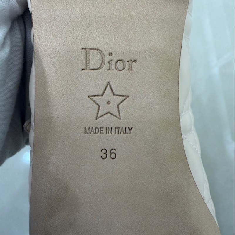 Dior 籐格紋瑪莉珍平底鞋 奶茶色-13