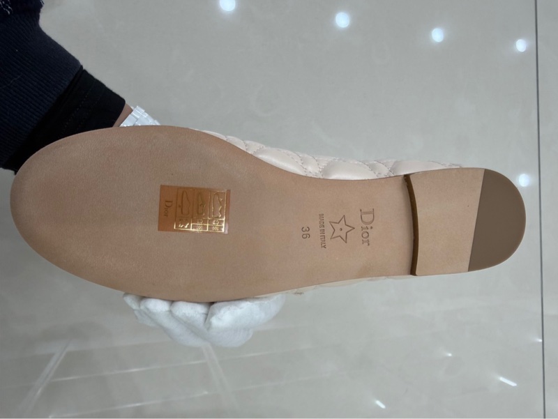 Dior 籐格紋瑪莉珍平底鞋 奶茶色-21