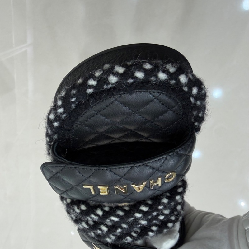 香奈兒 Chanel 厚底魔術粘拖鞋 黑色-6