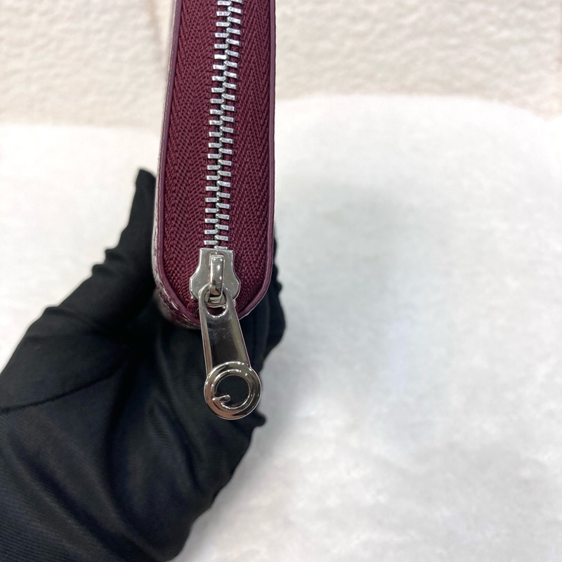 Goyard 戈雅酒紅色 Matignon PM ㄇ型拉鍊卡包｜經典Y字帆布短夾｜精品零錢包-12