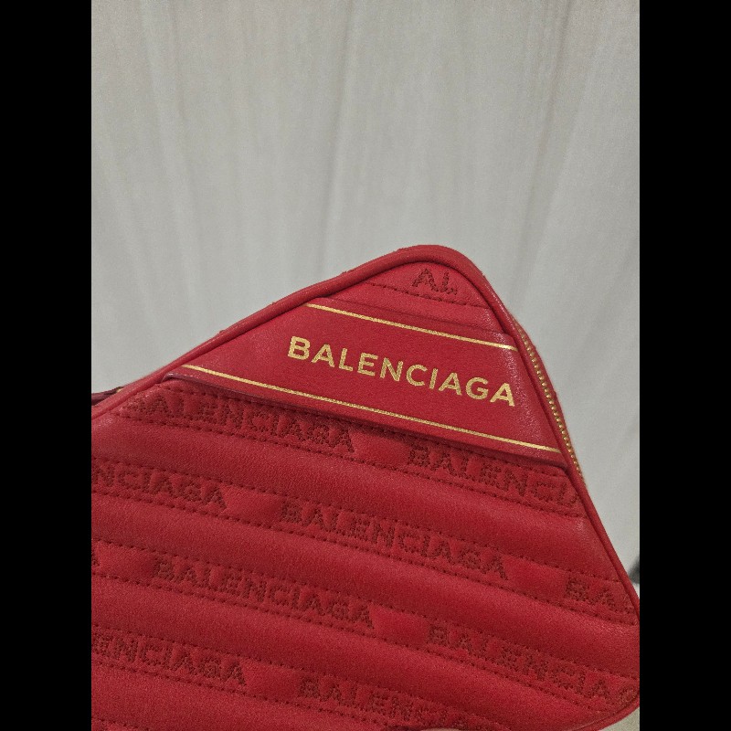 巴黎世家 Balenciaga 紅色 刺繡 復古金鍊 相機包 豆腐包 小方包 可斜背-8
