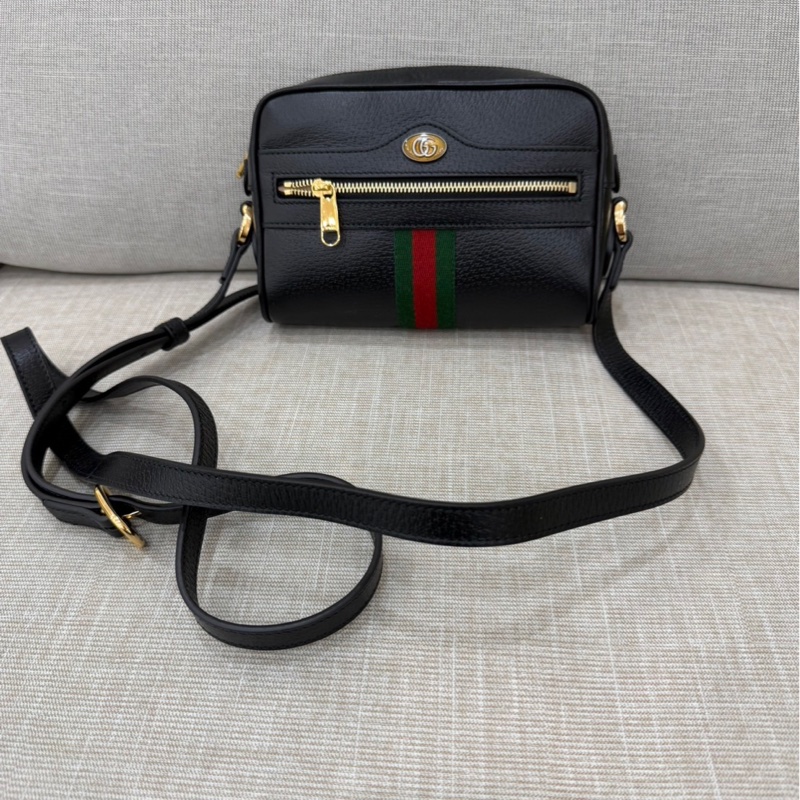 Gucci 全皮相機包 黑色-0