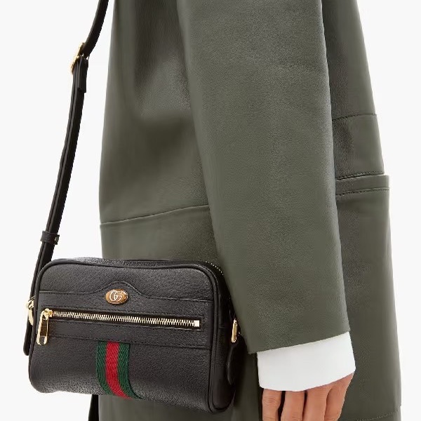 Gucci 全皮相機包 黑色-3