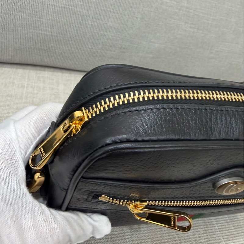 Gucci 全皮相機包 黑色-16