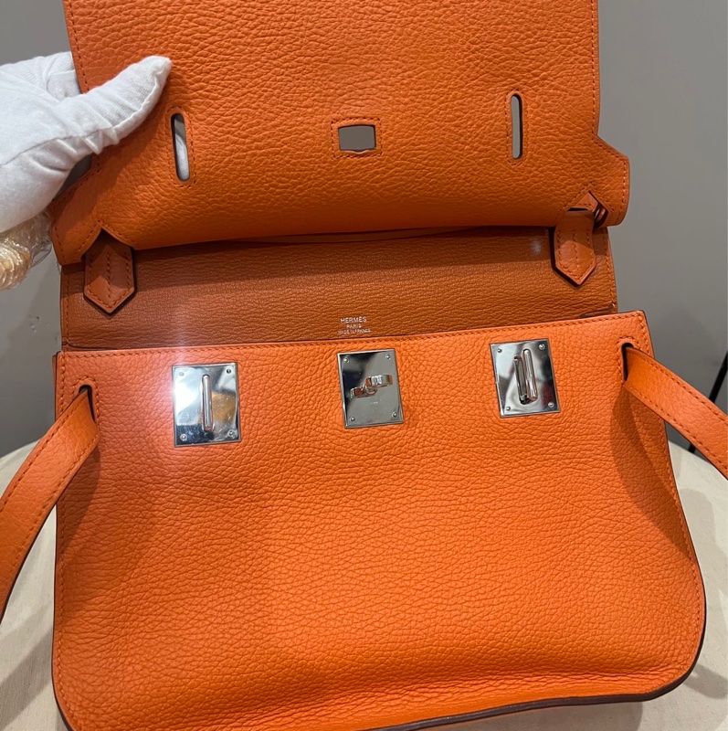 🌈Hermes🧡Jypsiere 28🧡橙色銀扣🌈99新🌟Stamp P🌟愛馬仕🌟-3