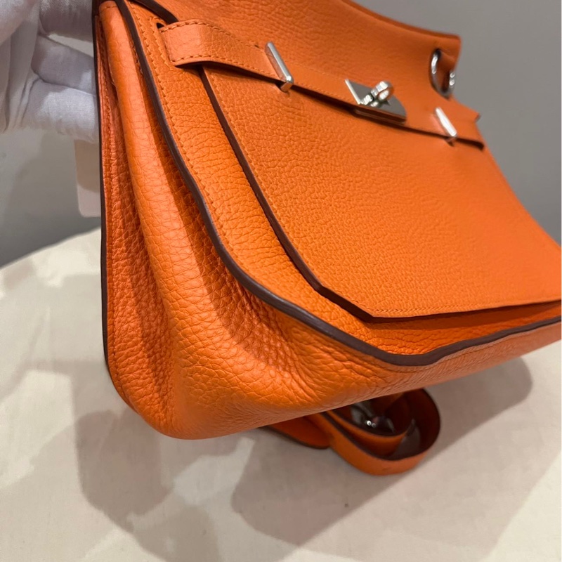 🌈Hermes🧡Jypsiere 28🧡橙色銀扣🌈99新🌟Stamp P🌟愛馬仕🌟-8
