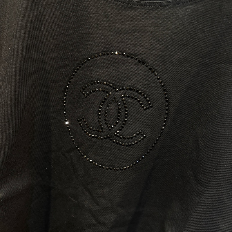Chanel 員工T-shirt 水鑽款 L 肩41 胸98 衣長63-3