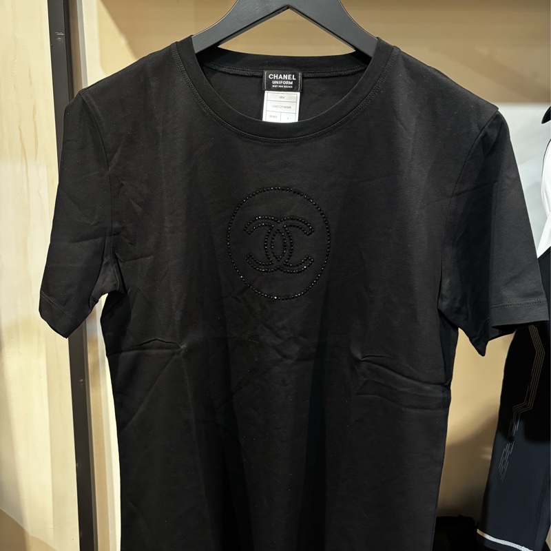 Chanel 員工T-shirt 水鑽款 L 肩41 胸98 衣長63-4