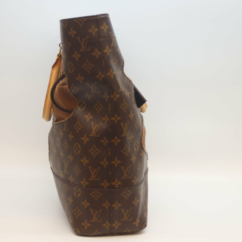 LOUIS VUITTON 路易威登 x Comme des Garçons M40279 Monogram Withholes 手提包，棕色，男士-3
