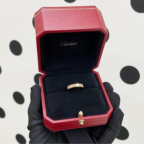 【超低價用卡地亞😍入門之選👍🏻送禮自用都適合】CARTIER卡地亞18K玫瑰金窄版love戒指 57碼
