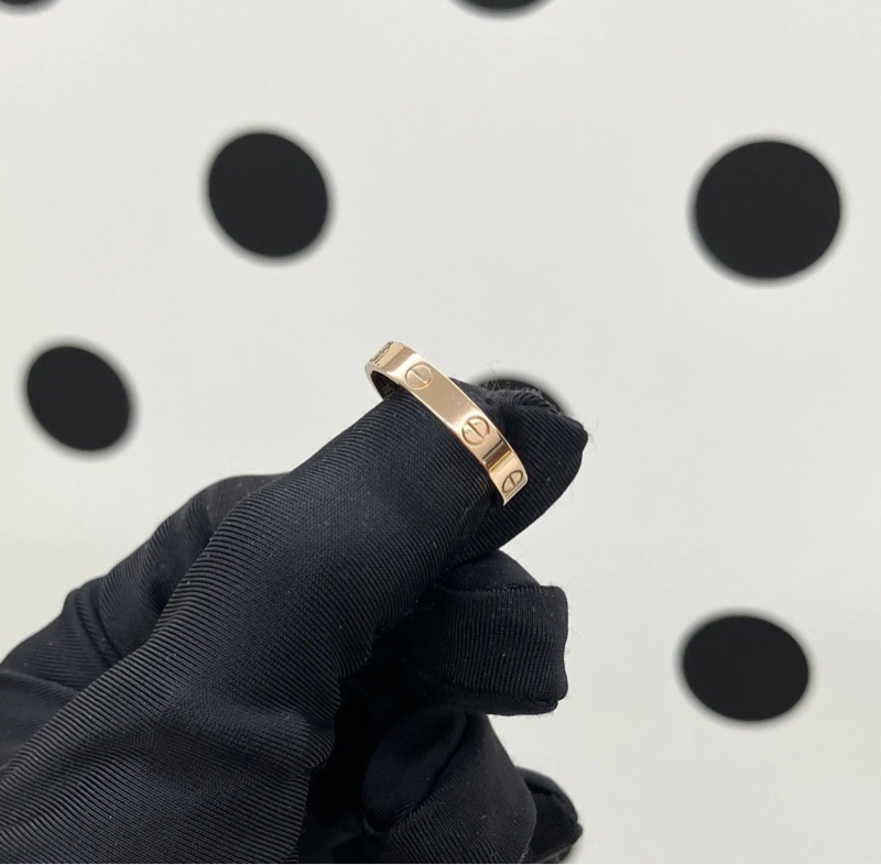 【超低價用卡地亞😍入門之選👍🏻送禮自用都適合】CARTIER卡地亞18K玫瑰金窄版love戒指 57碼-2