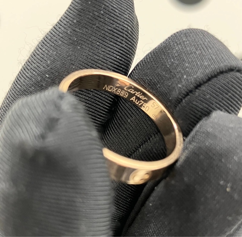 【超低價用卡地亞😍入門之選👍🏻送禮自用都適合】CARTIER卡地亞18K玫瑰金窄版love戒指 57碼-3
