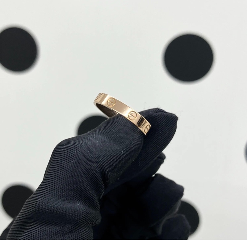 【超低價用卡地亞😍入門之選👍🏻送禮自用都適合】CARTIER卡地亞18K玫瑰金窄版love戒指 57碼-4