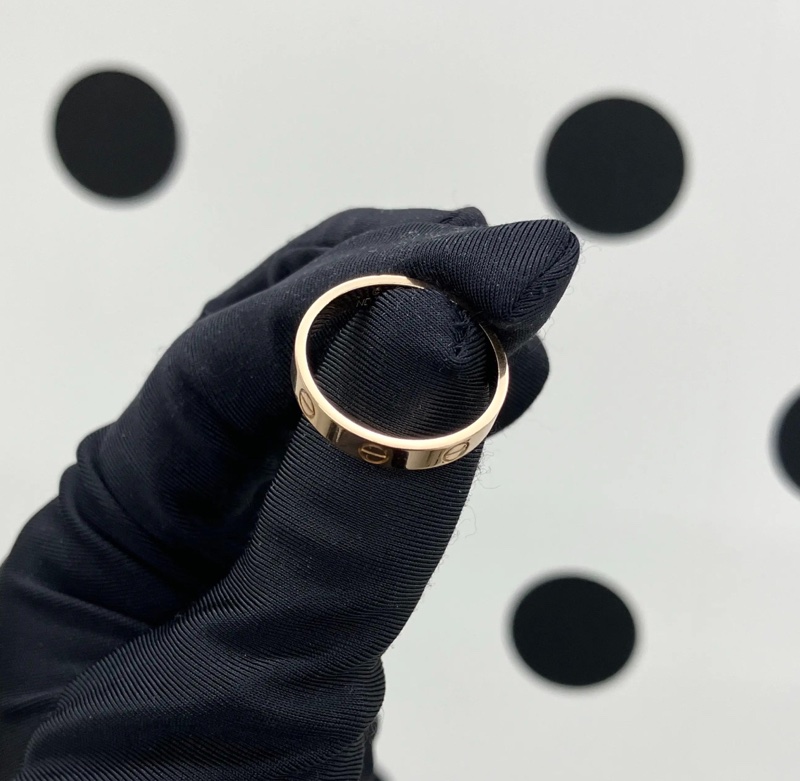 【超低價用卡地亞😍入門之選👍🏻送禮自用都適合】CARTIER卡地亞18K玫瑰金窄版love戒指 57碼-5