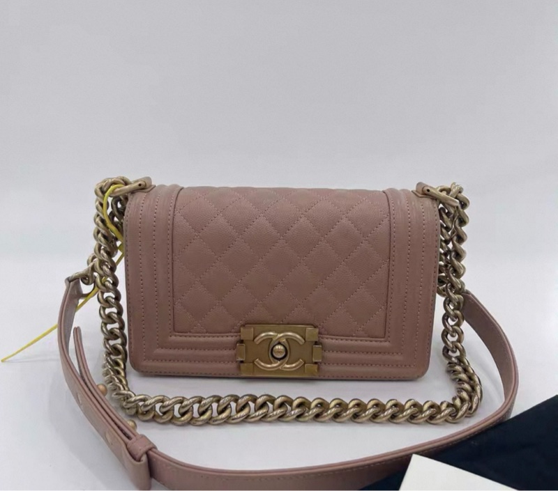 Chanel boy Chanel 豆沙色 金扣-2