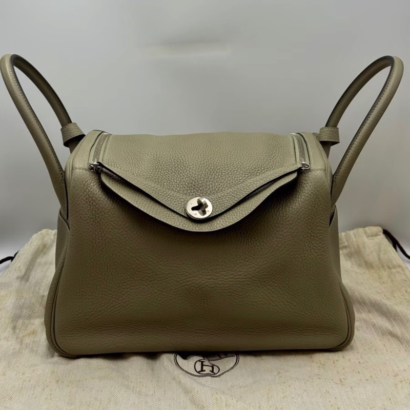 請先確認有貨再拍🩷 99新 X刻 孤品 全原 愛馬仕/Hermes lindy30鼠尾草綠銀扣-0