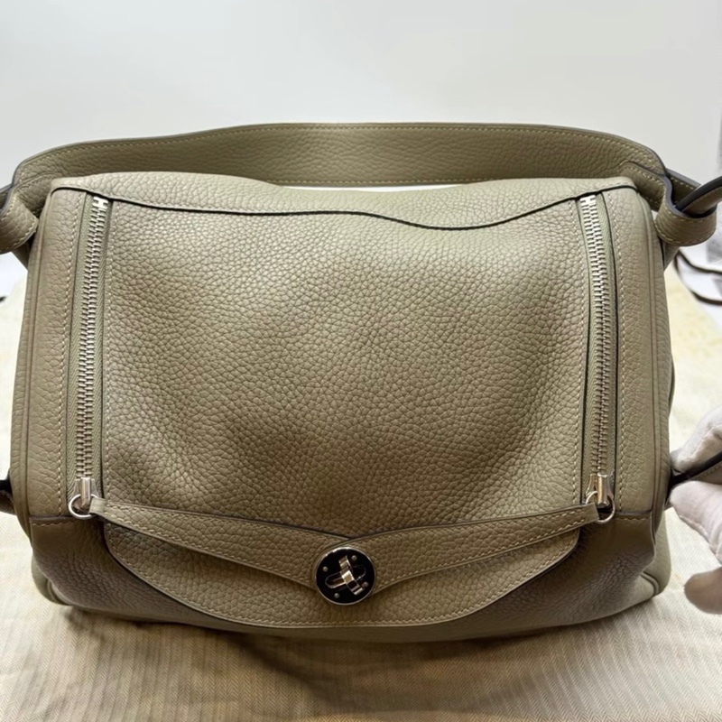 99新 X刻 孤品 全原 愛馬仕/Hermes lindy30鼠尾草綠銀扣-4