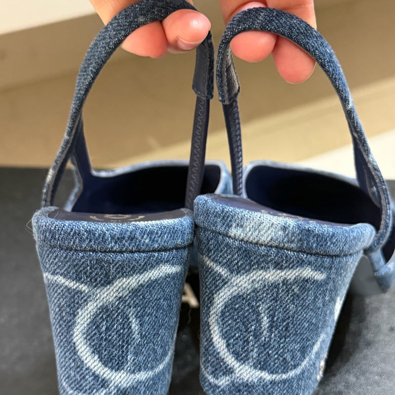 Chanel牛仔低跟涼鞋-5