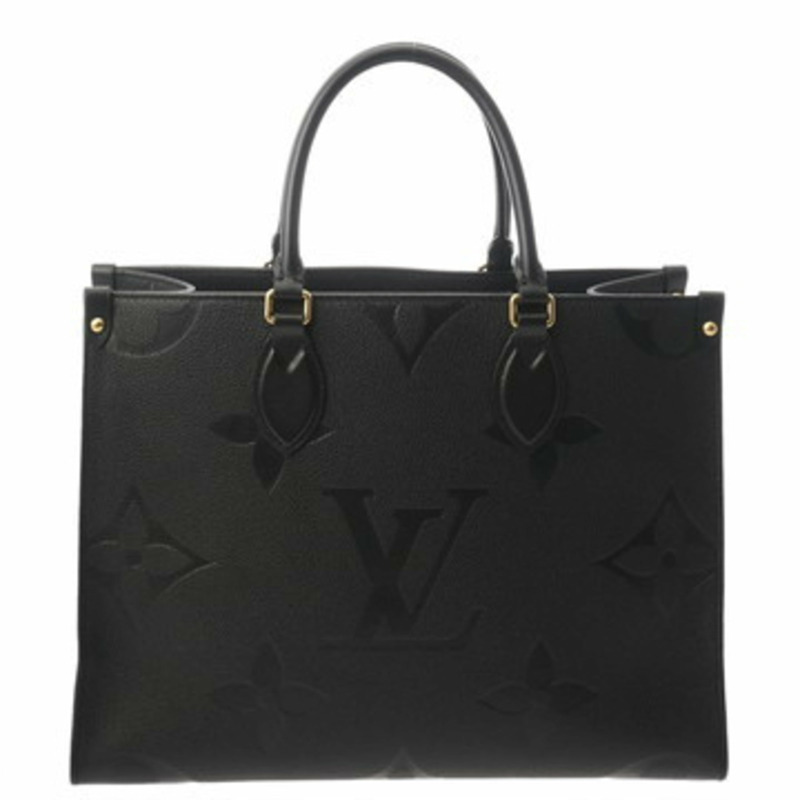 路易威登 Monogram Empreinte On the Go MM 兩用托特包，黑色，M45495，女士真皮手提包，A級，二手，Ginzo-0