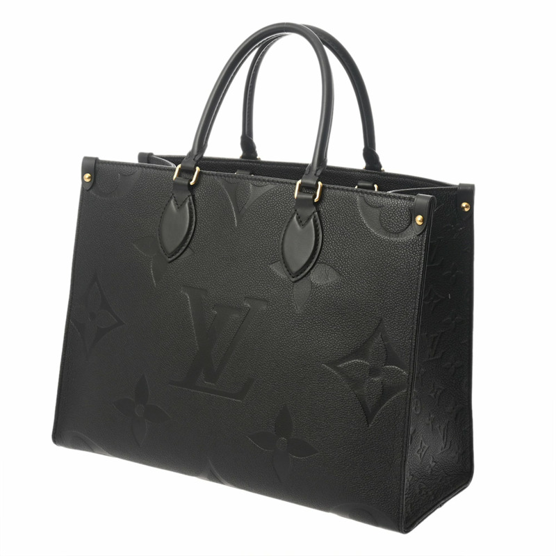 路易威登 Monogram Empreinte On the Go MM 兩用托特包，黑色，M45495，女士真皮手提包，A級，二手，Ginzo-2