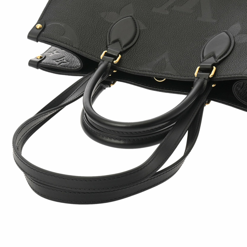 路易威登 Monogram Empreinte On the Go MM 兩用托特包，黑色，M45495，女士真皮手提包，A級，二手，Ginzo-3
