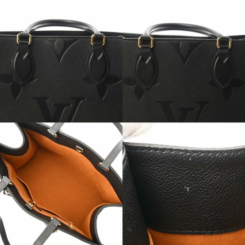 路易威登 Monogram Empreinte On the Go MM 兩用托特包，黑色，M45495，女士真皮手提包，A級，二手，Ginzo-9