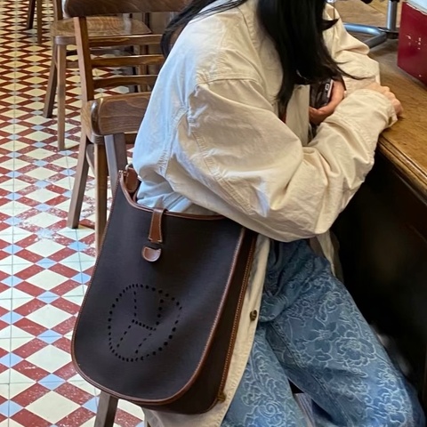 Hermes Evelyne GM 黑棕拼色