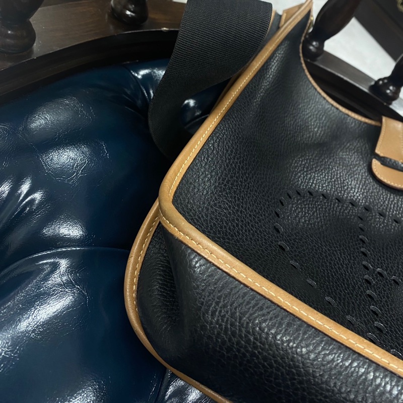 Hermes Evelyne GM 黑棕拼色-6