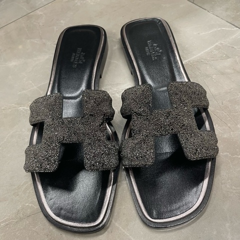 愛馬仕 Hermes 閃鑽 拖鞋 36.5碼 無附件