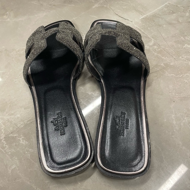 愛馬仕 Hermes 閃鑽 拖鞋 36.5碼 無附件-1