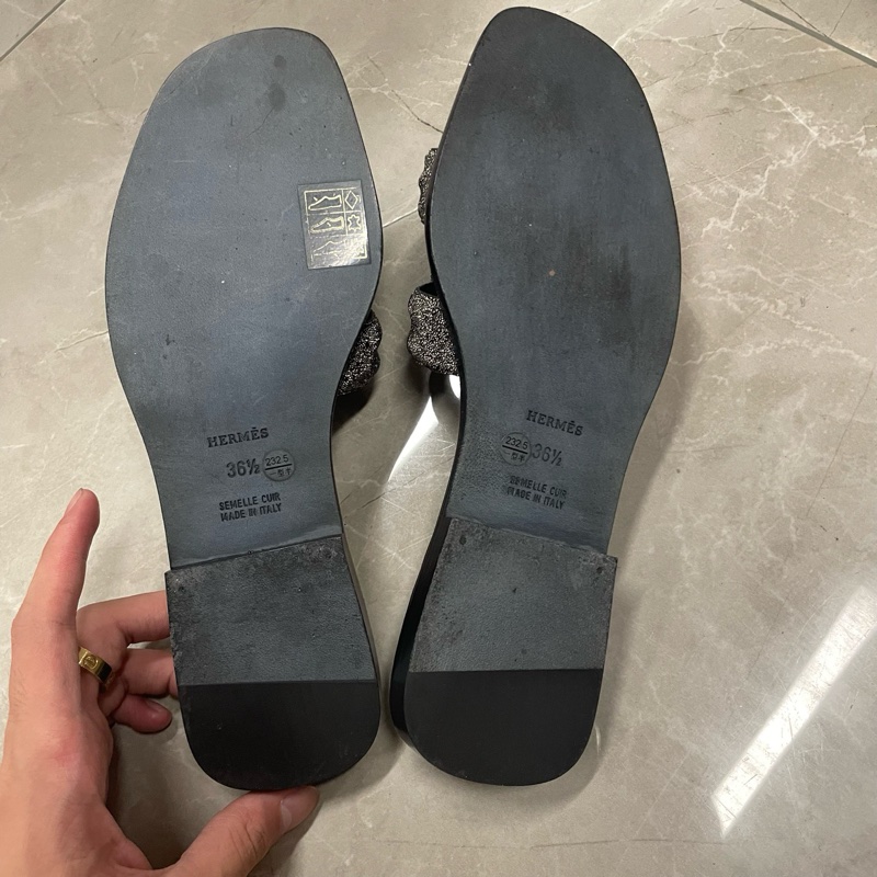 愛馬仕 Hermes 閃鑽 拖鞋 36.5碼 無附件-5