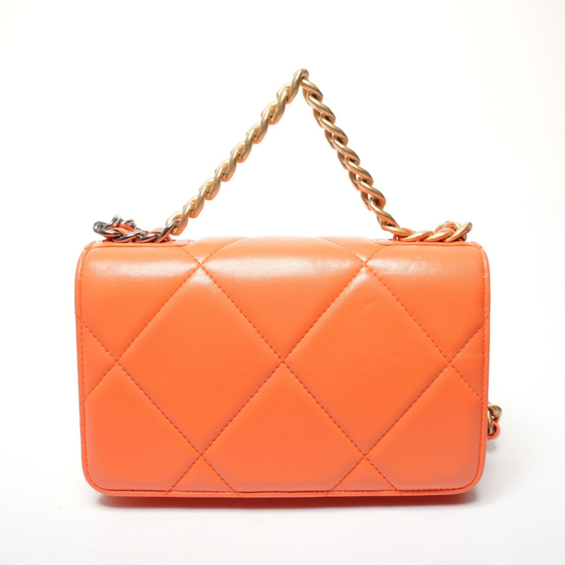 香奈兒 29 系列 2019 香奈兒 19 鏈條錢包 絎縫羊皮肩包 橙色-1