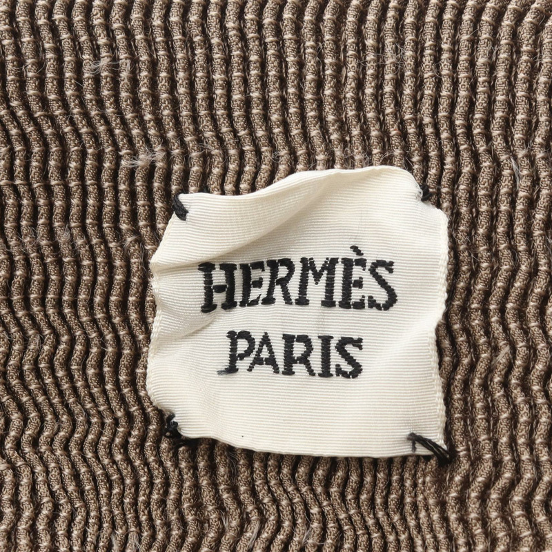 愛馬仕長版褶皺半身裙 4H0325DL 真絲棕色 二手女裝 #36-2