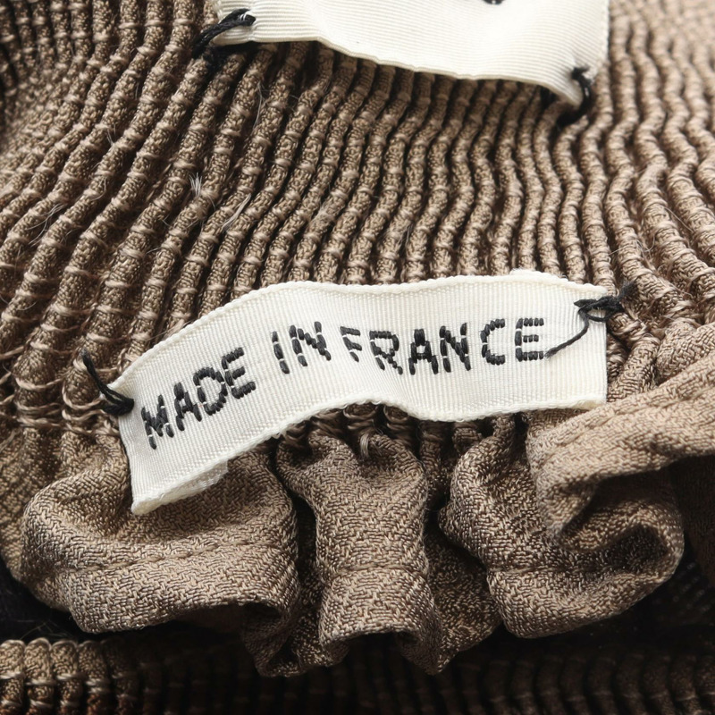 愛馬仕長版褶皺半身裙 4H0325DL 真絲棕色 二手女裝 #36-3