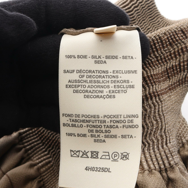 愛馬仕長版褶皺半身裙 4H0325DL 真絲棕色 二手女裝 #36-4