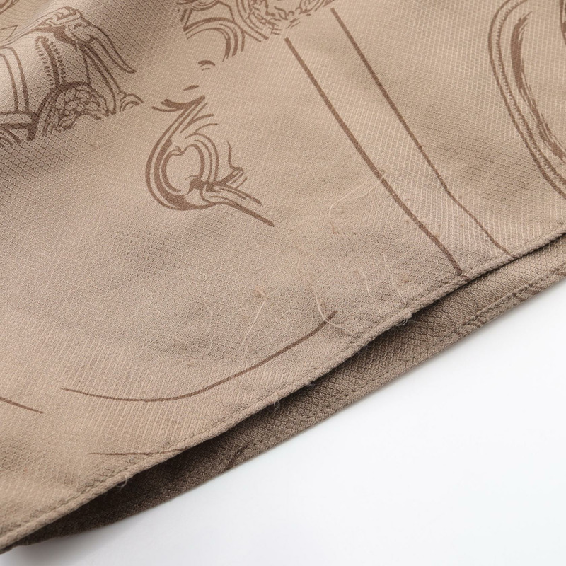 愛馬仕長版褶皺半身裙 4H0325DL 真絲棕色 二手女裝 #36-6