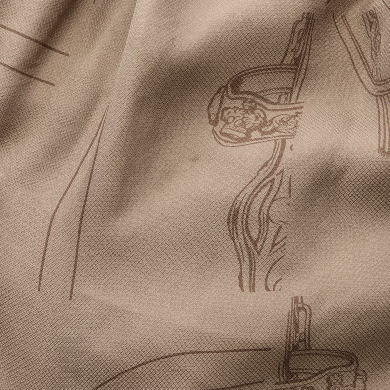 愛馬仕長版褶皺半身裙 4H0325DL 真絲棕色 二手女裝 #36-8