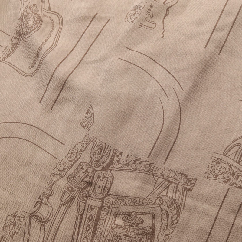 愛馬仕長版褶皺半身裙 4H0325DL 真絲棕色 二手女裝 #36-10