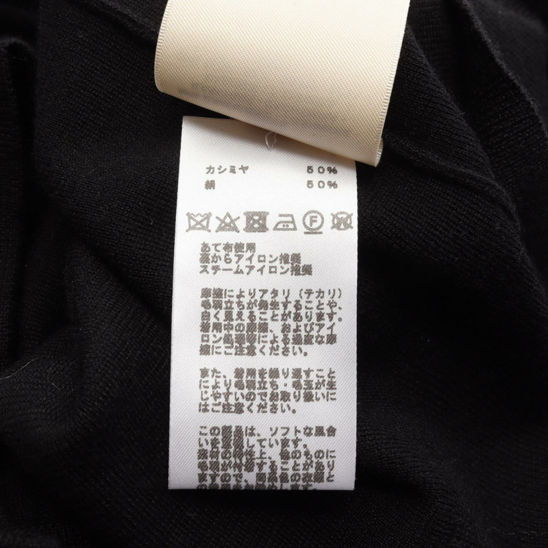 愛馬仕黑色真絲羊絨針織開襟衫，二手女款，尺寸34-3