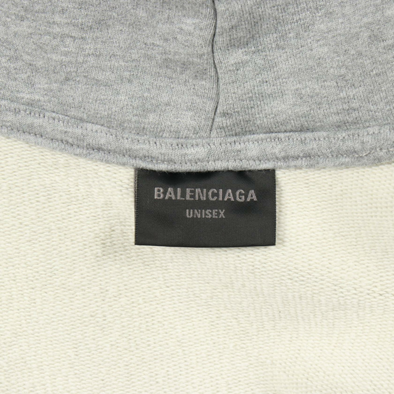 BALENCIAGA TAPE TYPE BB logo 連帽衫，純棉材質，灰色，二手，男女通用-2