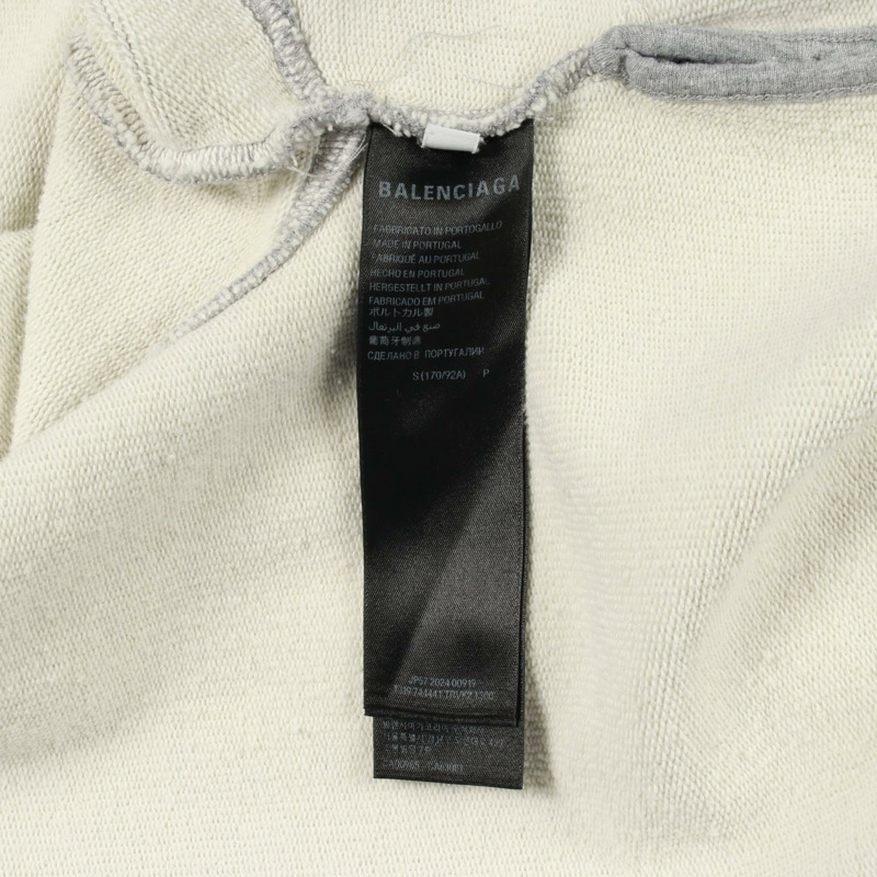 BALENCIAGA TAPE TYPE BB logo 連帽衫，純棉材質，灰色，二手，男女通用-3