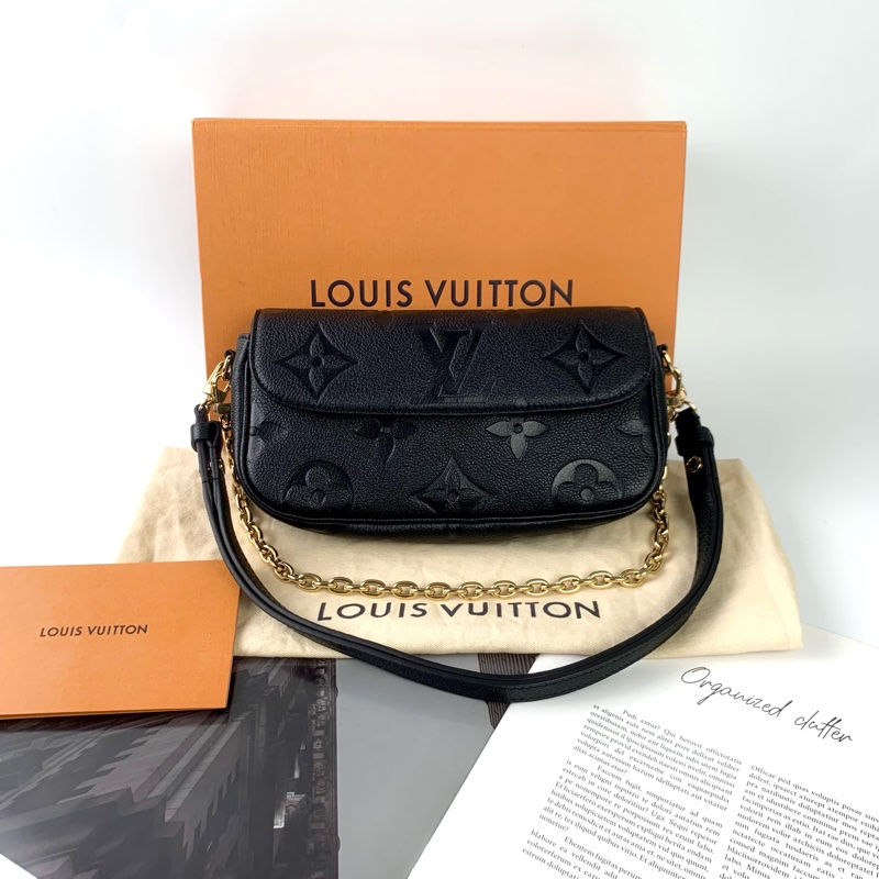 LV ivy全黑壓紋牛皮 激新 有盒子/防塵袋/購證-1