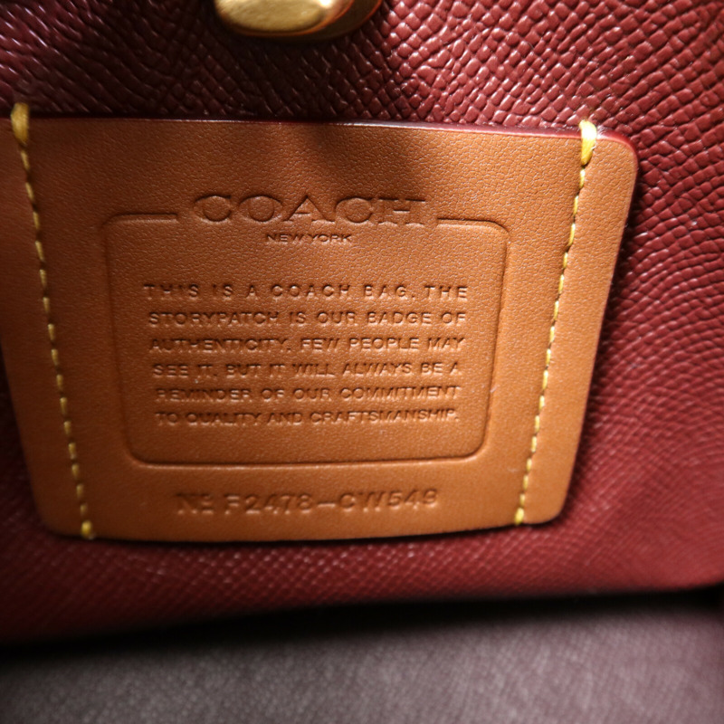 COACH 牛皮皮革Willow Tote 24金扣手挽肩背兩用袋-6