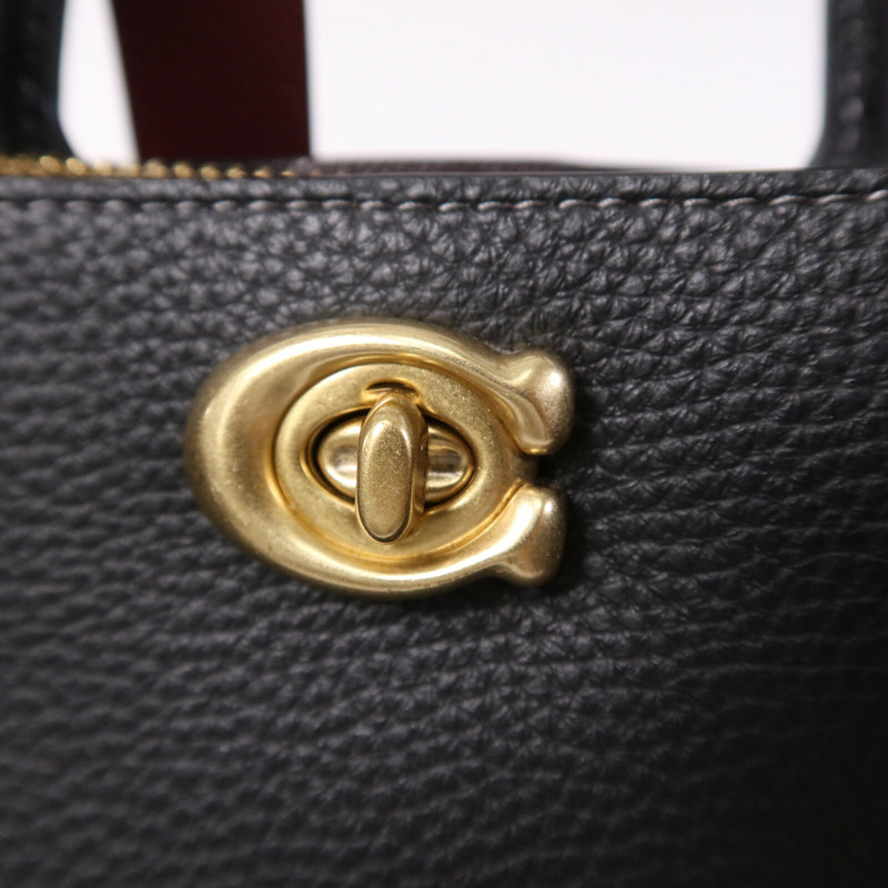 COACH 牛皮皮革Willow Tote 24金扣手挽肩背兩用袋-7