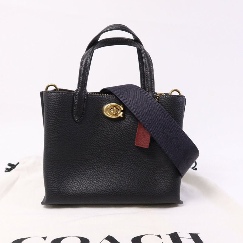 COACH 牛皮皮革Willow Tote 24金扣手挽肩背兩用袋-9