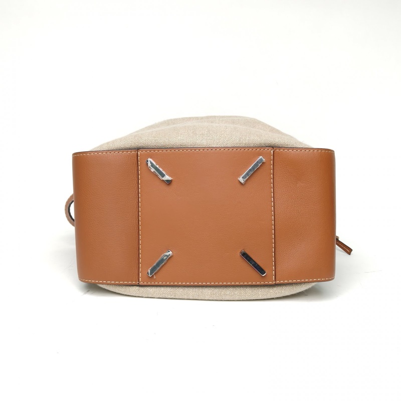 LOEWE Hammock吊床包抽繩nappa牛皮中號棕色肩背包-3