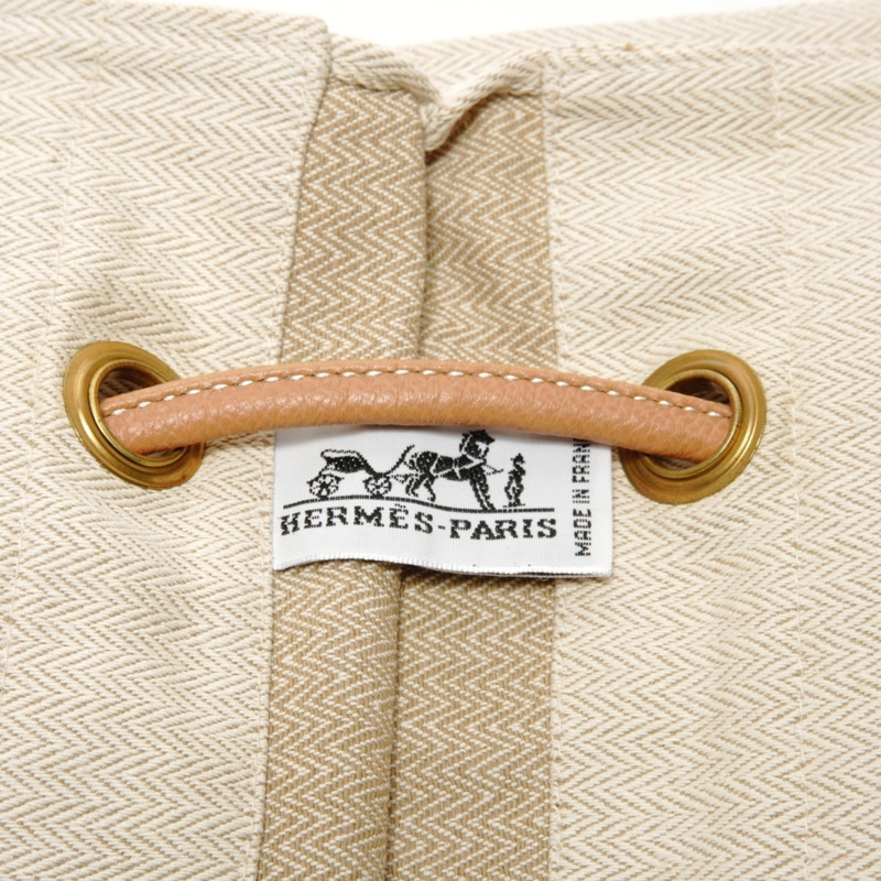 愛馬仕 Hermès Aline GM 米色帆布肩背包-8