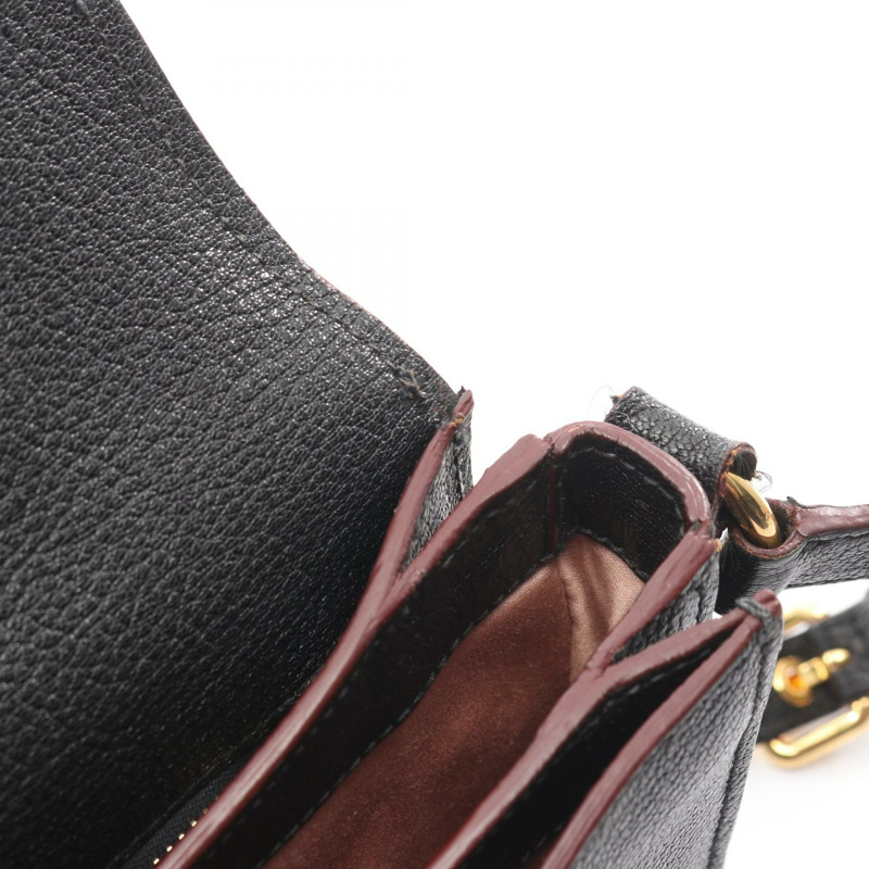 Miu Miu MADRAS BICOLORE 馬德拉斯斜挎包 RTC460 皮革 黑色 二手-8