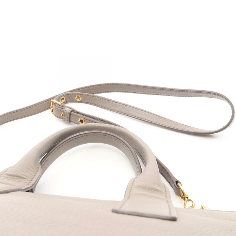 Miu Miu 兩用肩背包，灰色皮革，二手女款-6